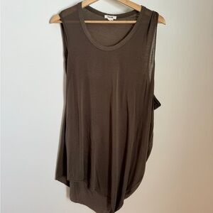 Helmut Lang asymmetrical sheer top